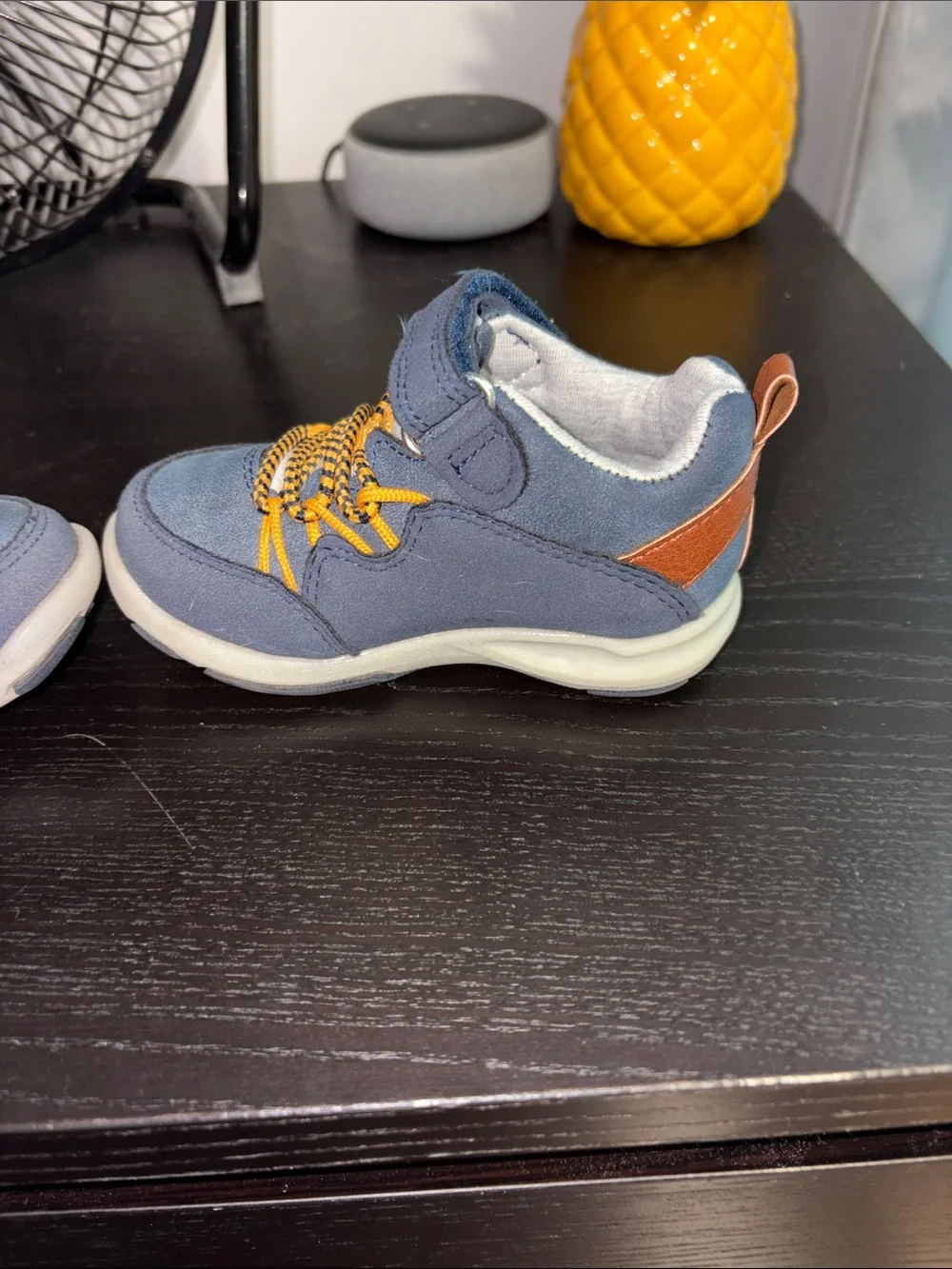 OshKosh B'gosh Navy and Orange Kids Velcro Sneakers